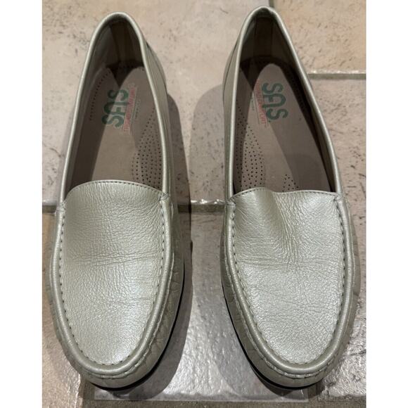SAS Shoes - SAS Comfort Shoes 11W Gold Metallic Leather Loafers Slip On NEW Women’s